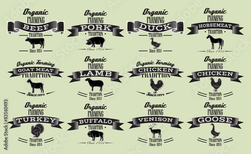 vector template for packaging with livestock and poultry