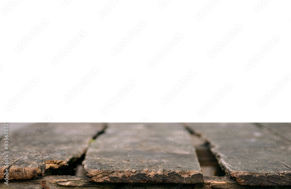 Old wooden table with isolated background Old wooden table with isolated background