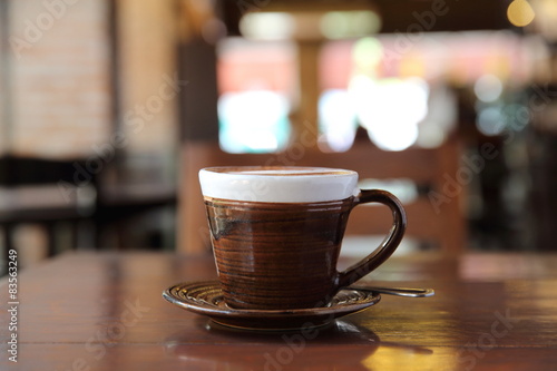 coffee on wood background