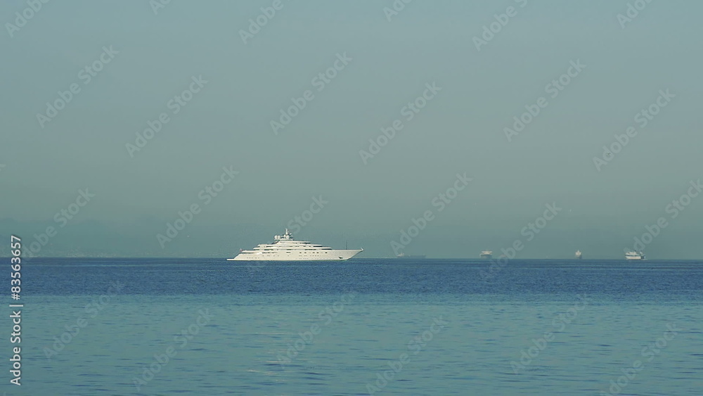 View of the luxury boat in the sea View of the luxury boat in the sea