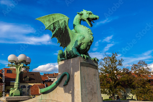 Dragon bridge in Ljubljana photo