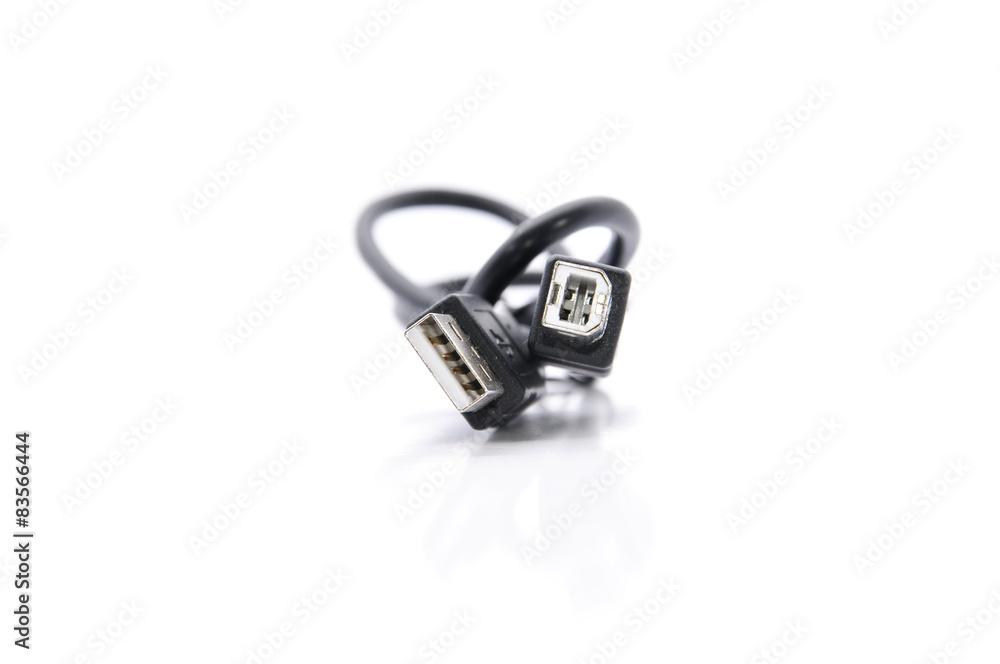 USB Cable Over White Background USB Cable Over White Background