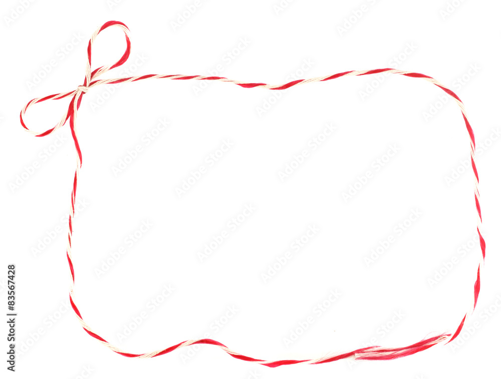 Red and white bow rope frame Red and white bow rope frame