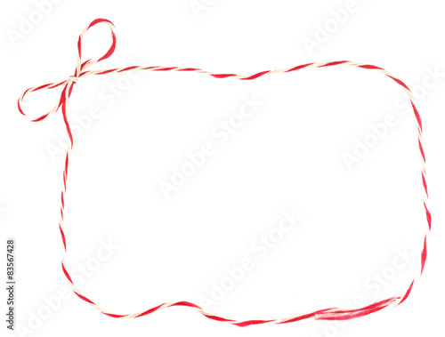 Red and white bow rope frame