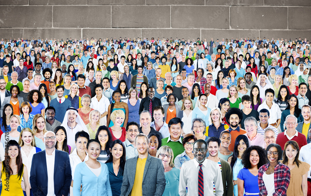 Fototapeta premium Large Group of Diverse Multiethnic Cheerful Concept