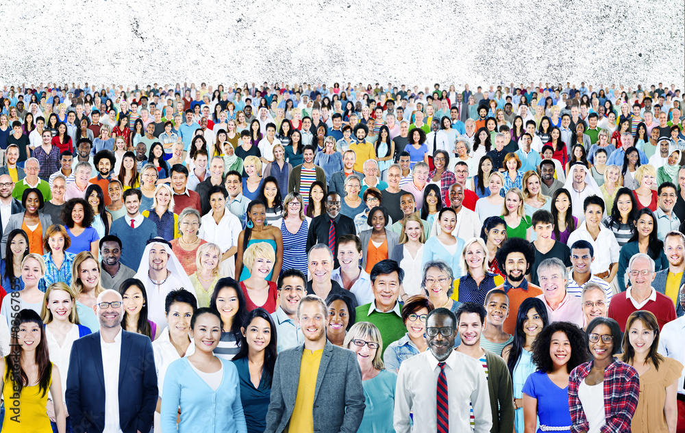 Obraz premium Large Group of Diverse Multiethnic Cheerful Concept