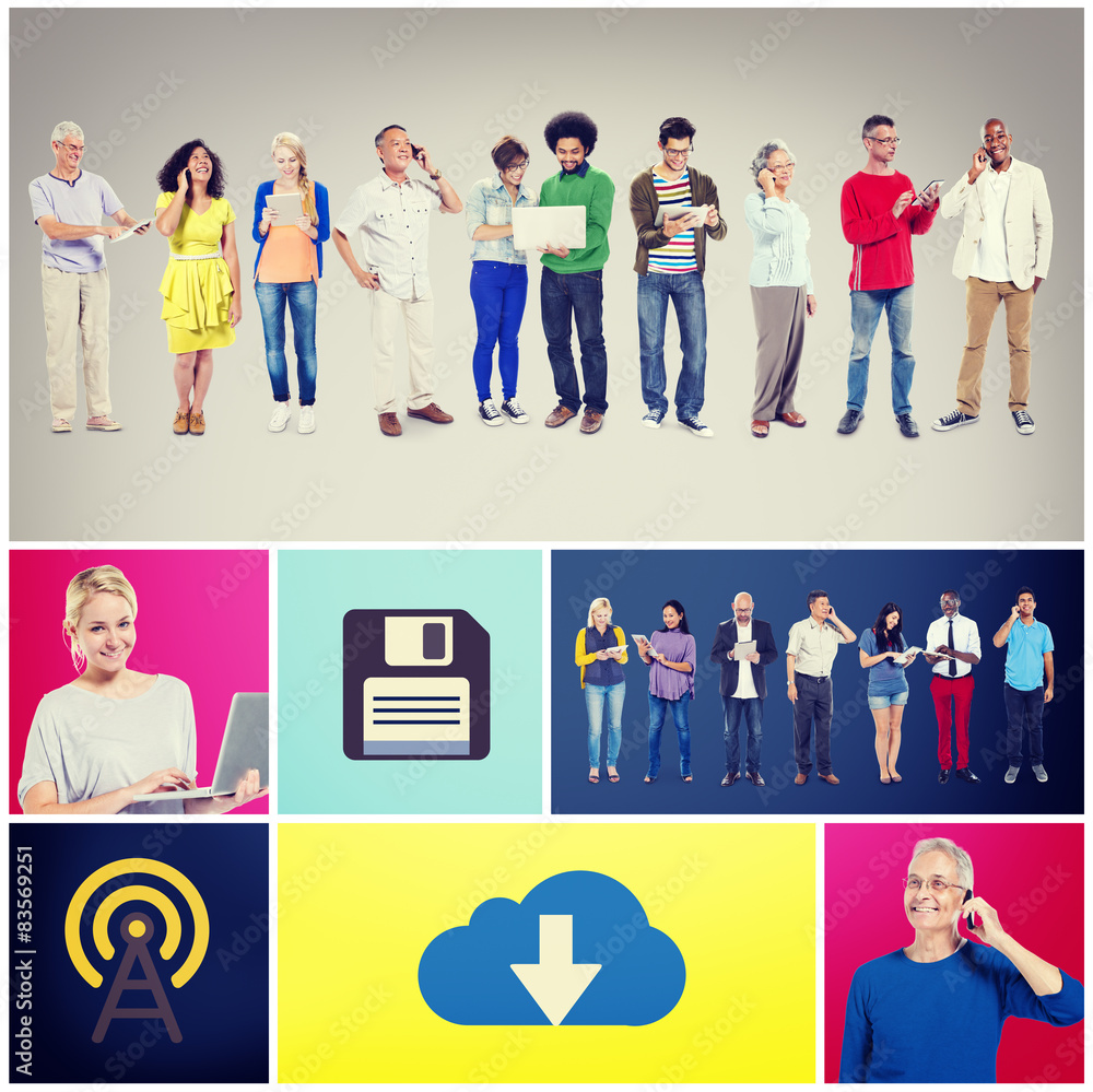 Obraz premium Community Communication Networking Technology Content Concept