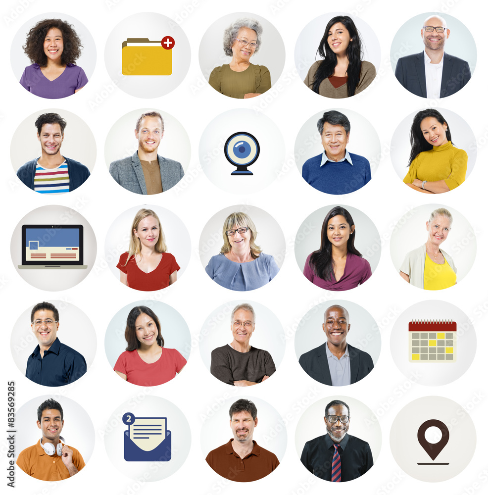 Diverse Multi Ethnic People Technology Media Concept Diverse Multi Ethnic People Technology Media Concept