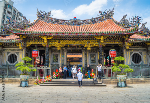 tourist and believers come to Longshan Temple, Taiwan.