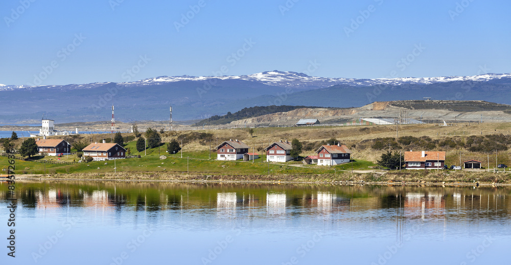 Panoramic view of Ushuaia, Patagonia, Argentina.