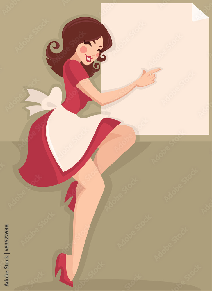 retro woman in cartoon style vector illustration retro woman in cartoon style vector illustration