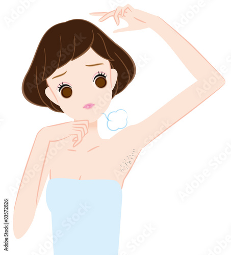 腋毛で悩む女性
