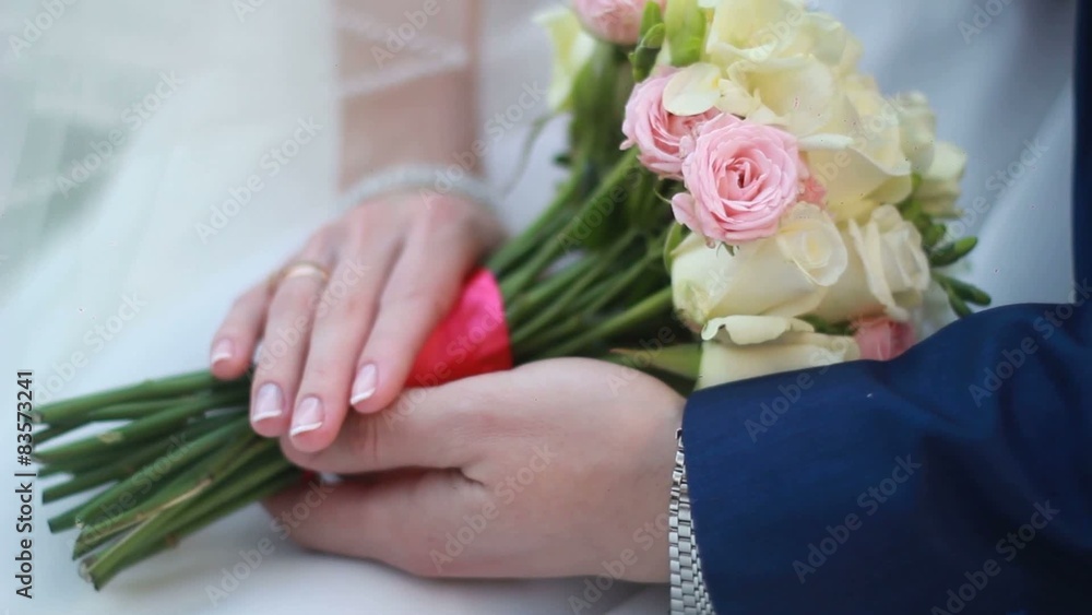 hands of the bride and groom with rings on a beautiful wedding hands of the bride and groom with rings on a beautiful wedding