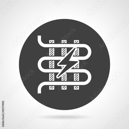 Heated floor black round vector icon