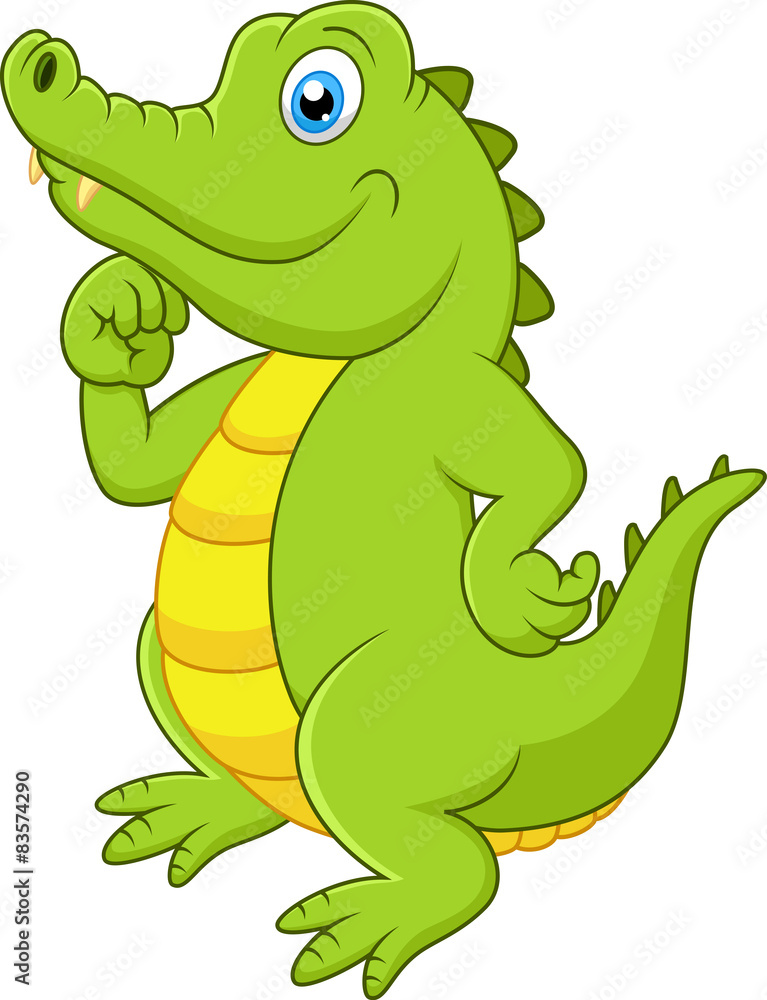 Obraz premium Cute cartoon crocodile
