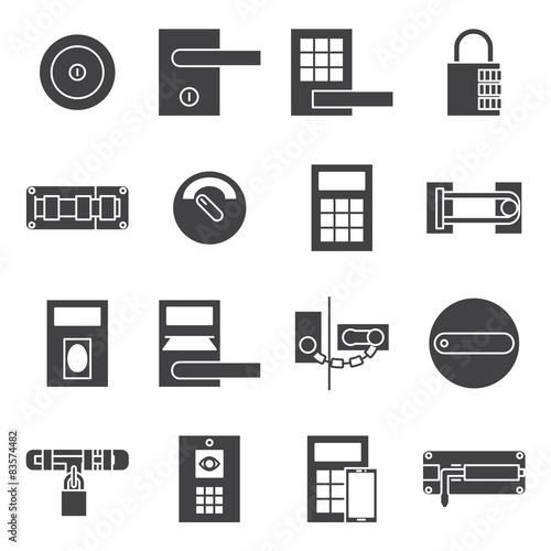Locks door  icon set