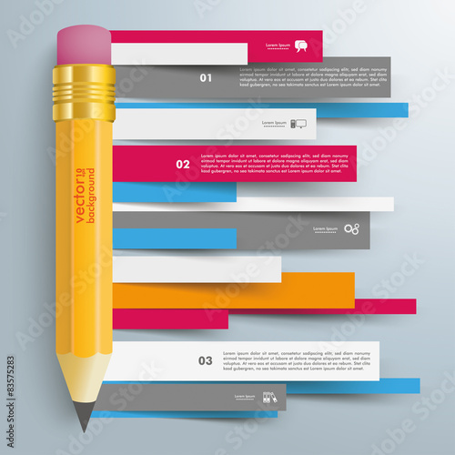 Bleistift mit bunten Papierzetteln