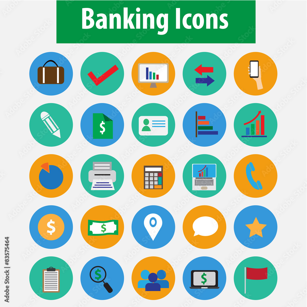 Banking icon set vector. Banking icon set vector.