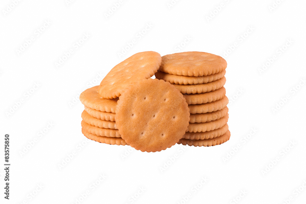 Crackers isolated on white background. Crackers isolated on white background.