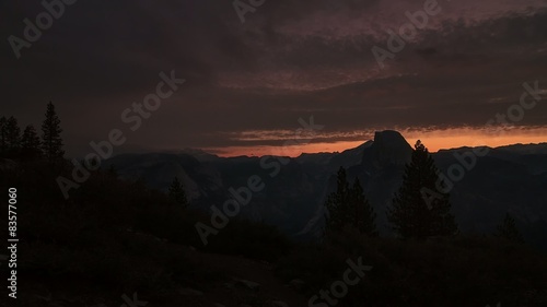 Sonnenaufgang Yosemite Nationalpark, Half Dome, Zeitraffer