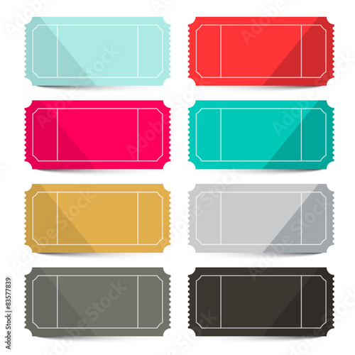 Retro Vector Empty Tickets Set Isolated on White Background