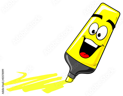 gelber Cartoon Textmarker