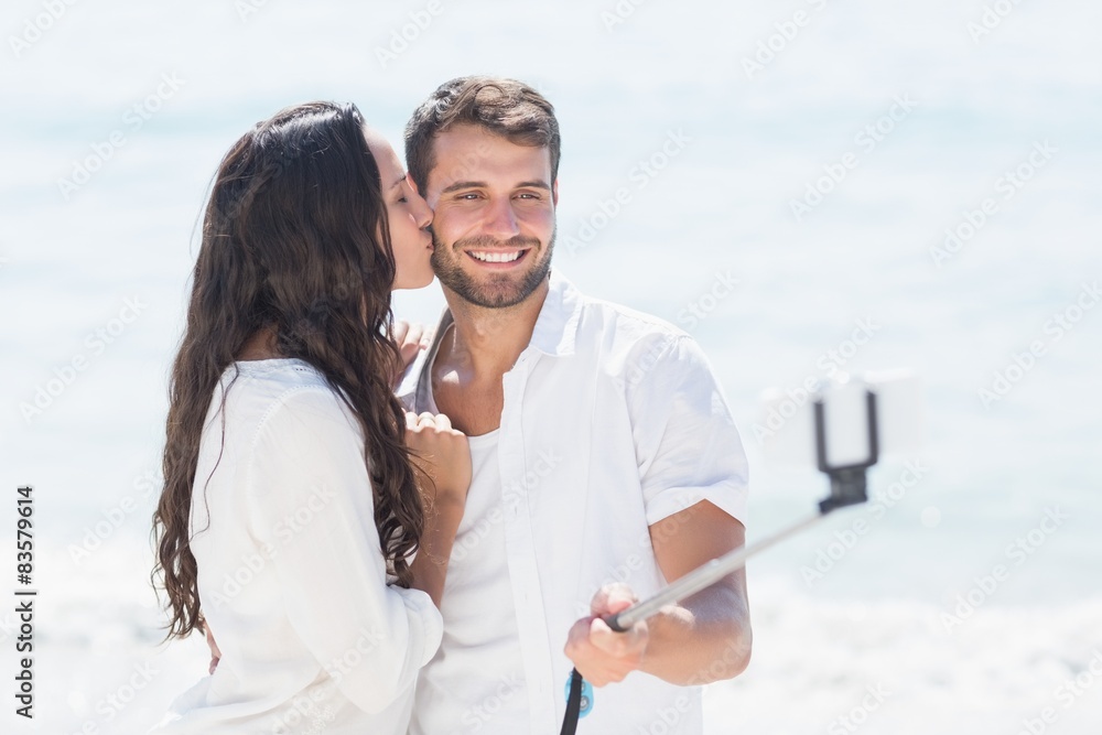 happy couple taking selfie happy couple taking selfie