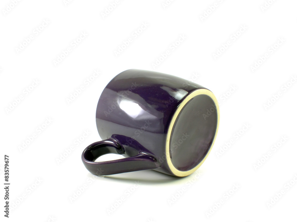 violet purple cup on white background violet purple cup on white background