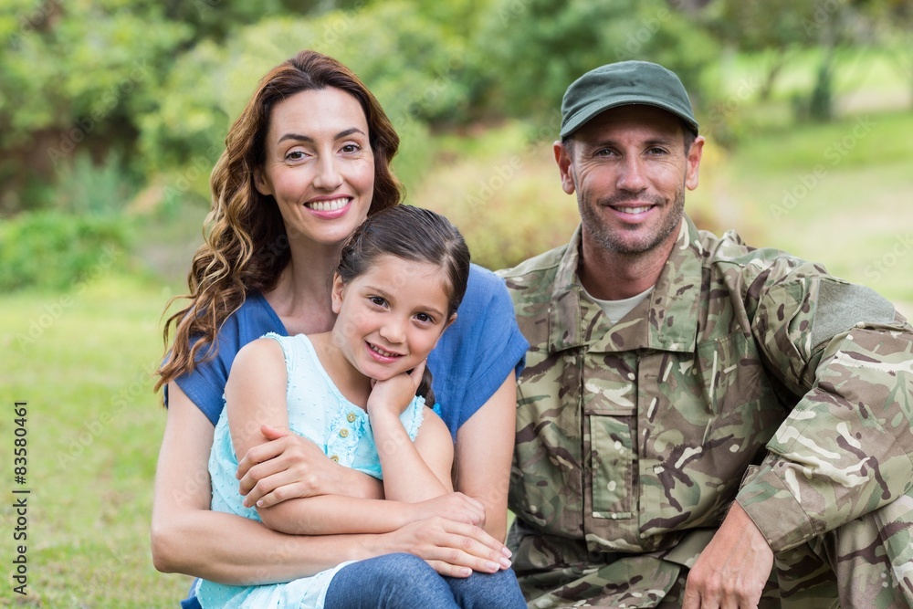 Handsome soldier reunited with family Handsome soldier reunited with family