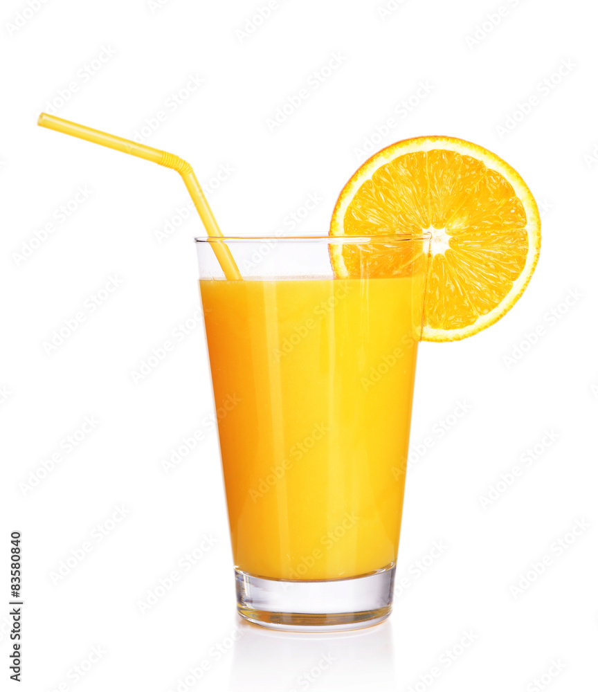 Glass of orange juice isolated on white Glass of orange juice isolated on white