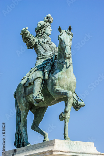 Monument by Louis XIV in front of Versailles Palace. Paris.