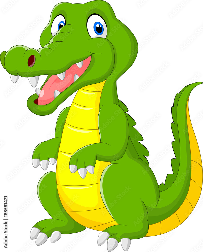 Fototapeta premium Cartoon cute crocodile