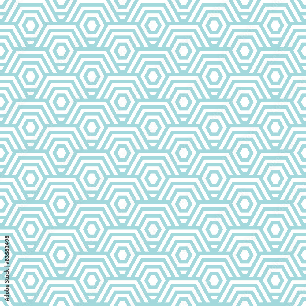 Retro Combs Seamless Pattern Turquoise