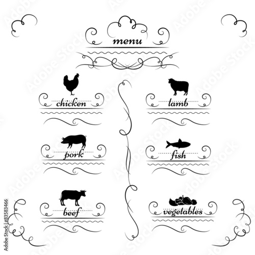 retro vintage style restaurant menu