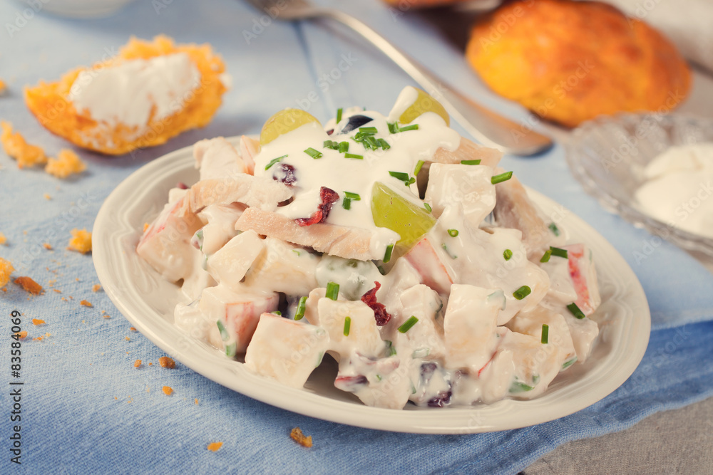 Chicken salad with grapes, apples and cranberries Chicken salad with grapes, apples and cranberries