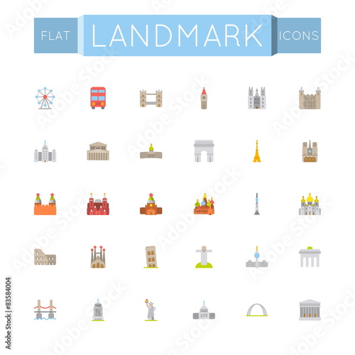 Vector Flat Landmark Icons
