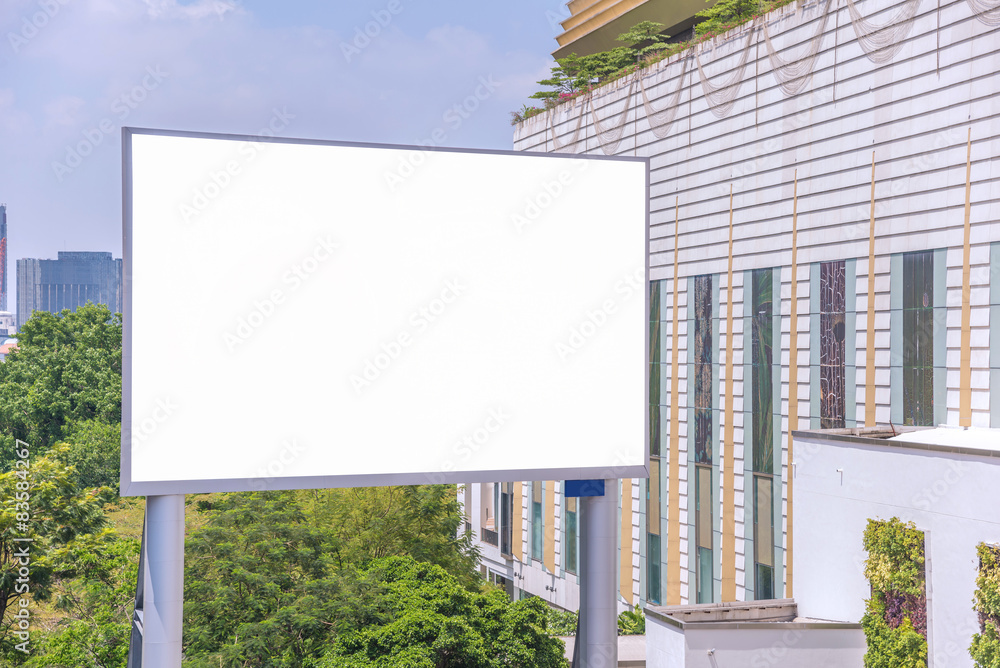 Fototapeta premium large blank billboard with city view background