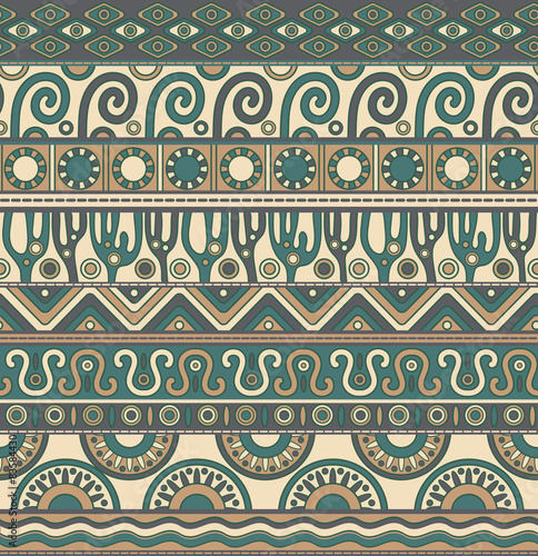 Vector seamless pattern with ethnic elements.