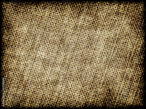 Grunge hessian canvas close up background