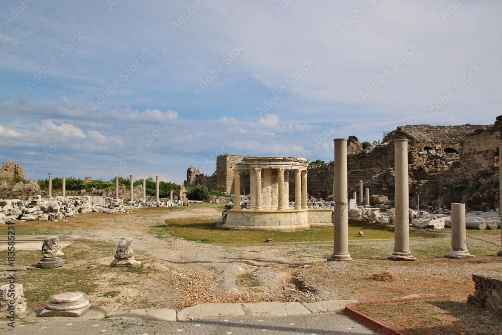 Ruins of ancient city in Side