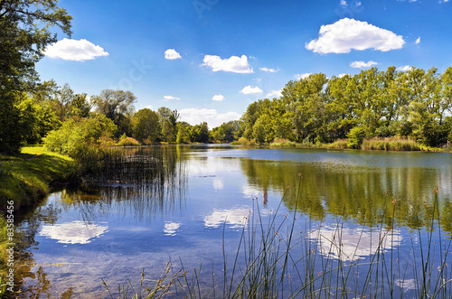 Canvas Print A lake of the Danube Auen National Park Vienna