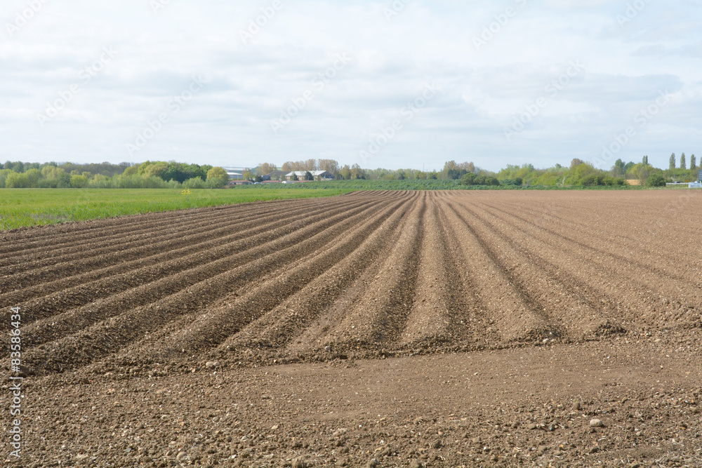 Ploughed field on farm Ploughed field on farm