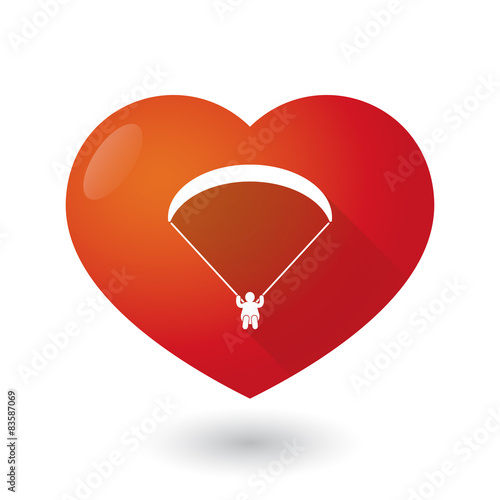Heart icon with a paraglider