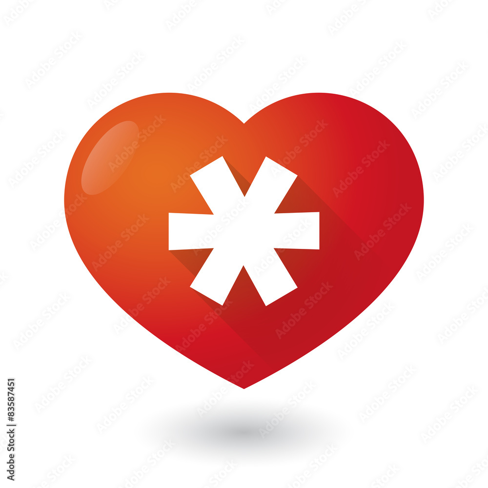 Obraz premium Heart icon with an asterisk