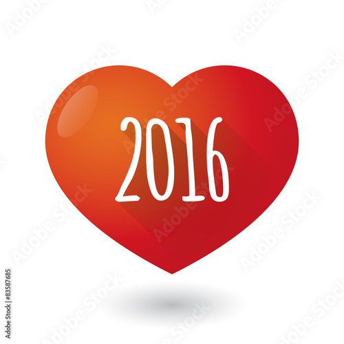 Heart icon with a 2016 sign