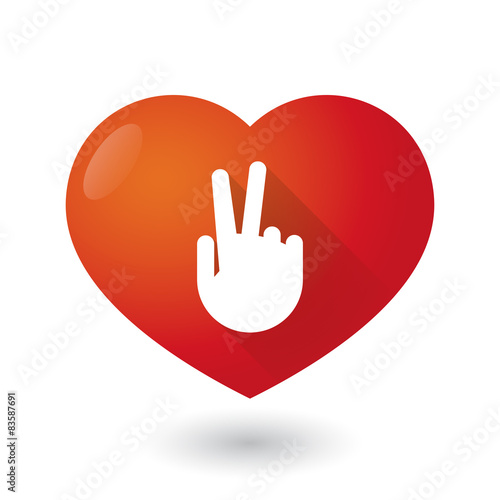 Heart icon with a victory hand