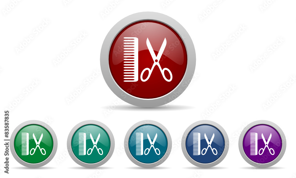 barber vector web icons set barber vector web icons set