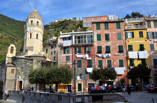 Central square of Vernazza, Cinque Terre, Italiy.