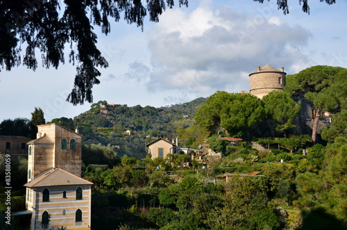 View on castle Brown in Portofino, Liguria, Italy photo