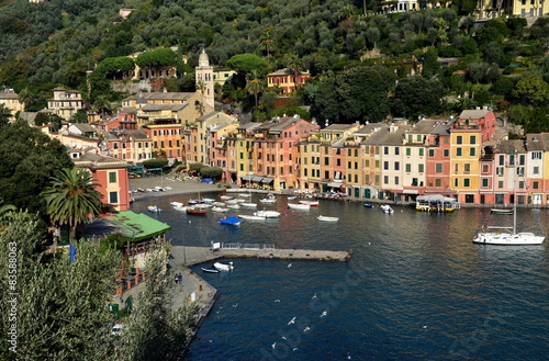 Panoramic view over Portofino, Liguria, Italy